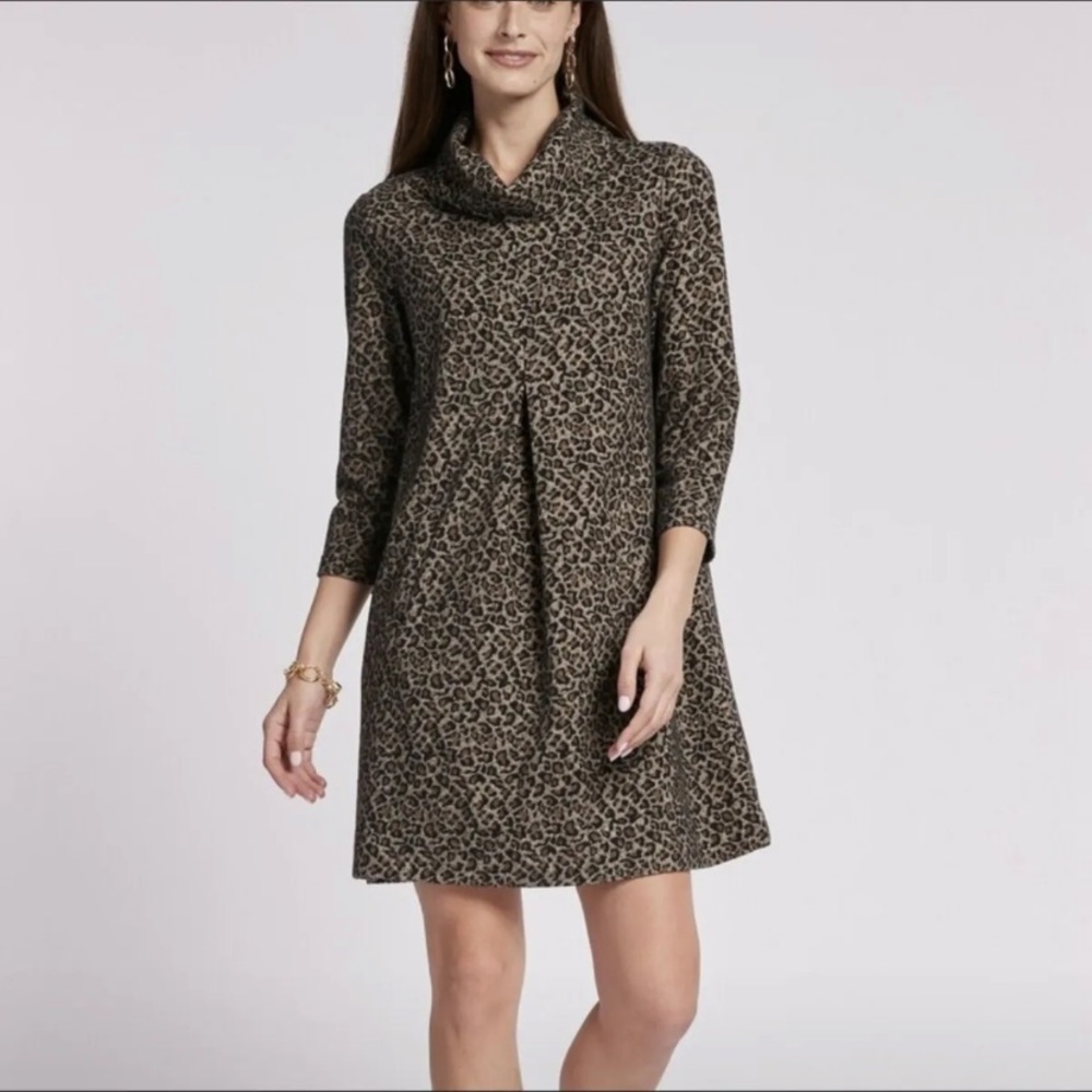 Tyler Boe Kim Cowl Neck Cheetah Leopard Dress M